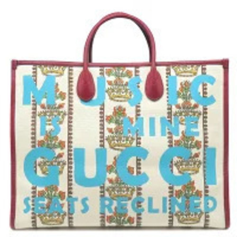 Gucci Bag Tote Canvas Leather Red Blue Anniversary